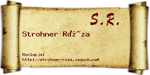 Strohner Róza névjegykártya